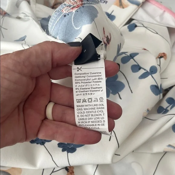 Floral White and Blue Maxi Dress - Picture 7 of 7